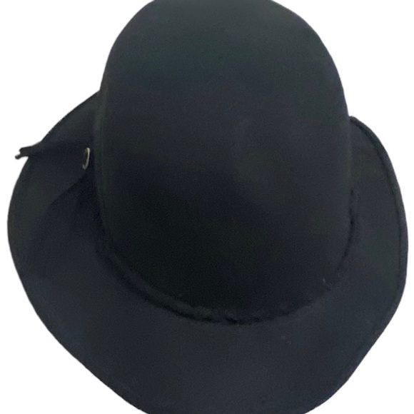 Magid Women’s Solid Black Wool Blend Hat With Brim & Rope Detail - Picture 5 of 8